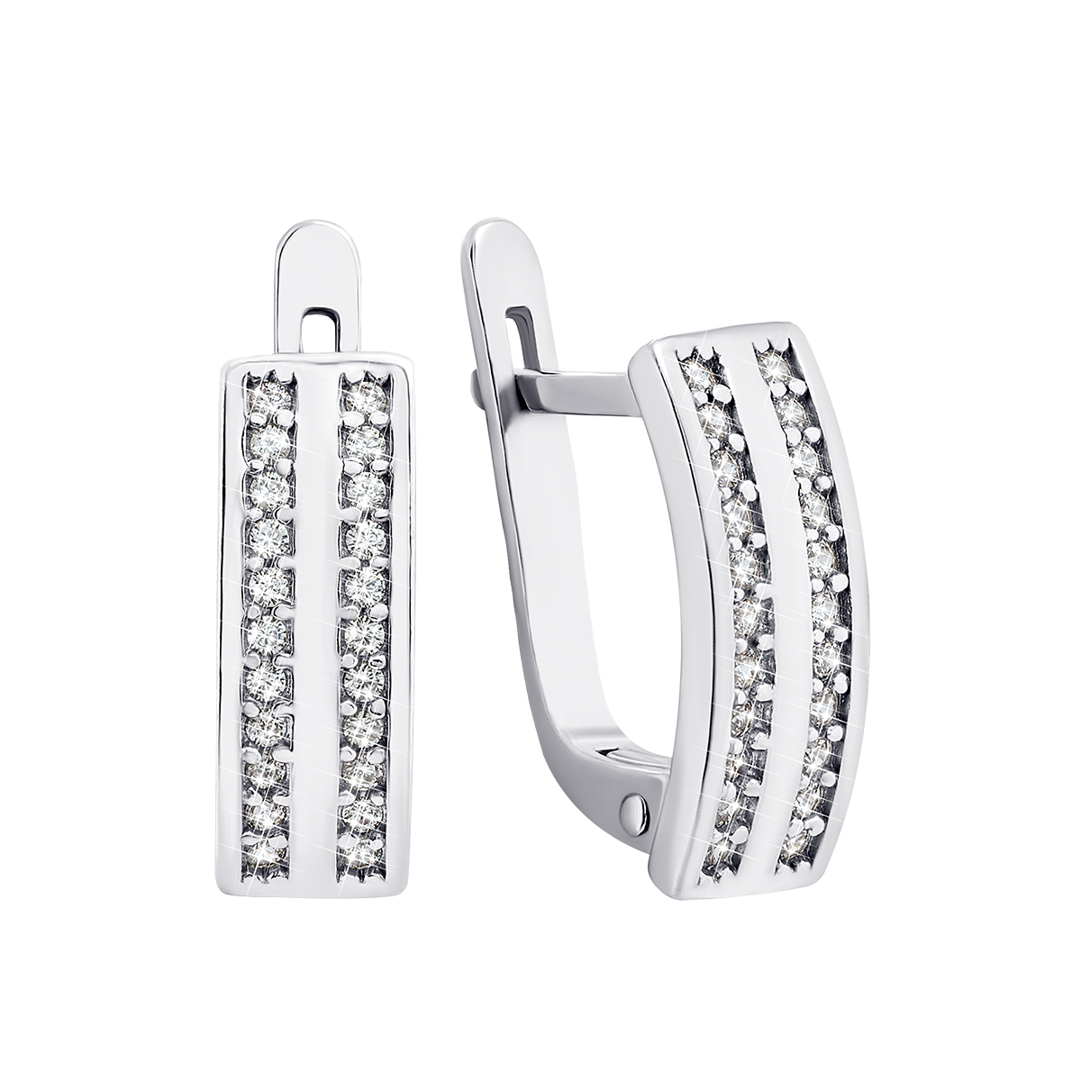 

Серебряные серьги с фианитами 82704б