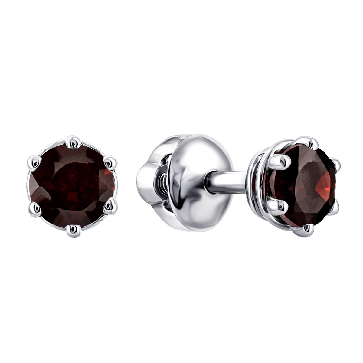 

Серебряные пуссеты с гранатом 2090/9р-GAR
