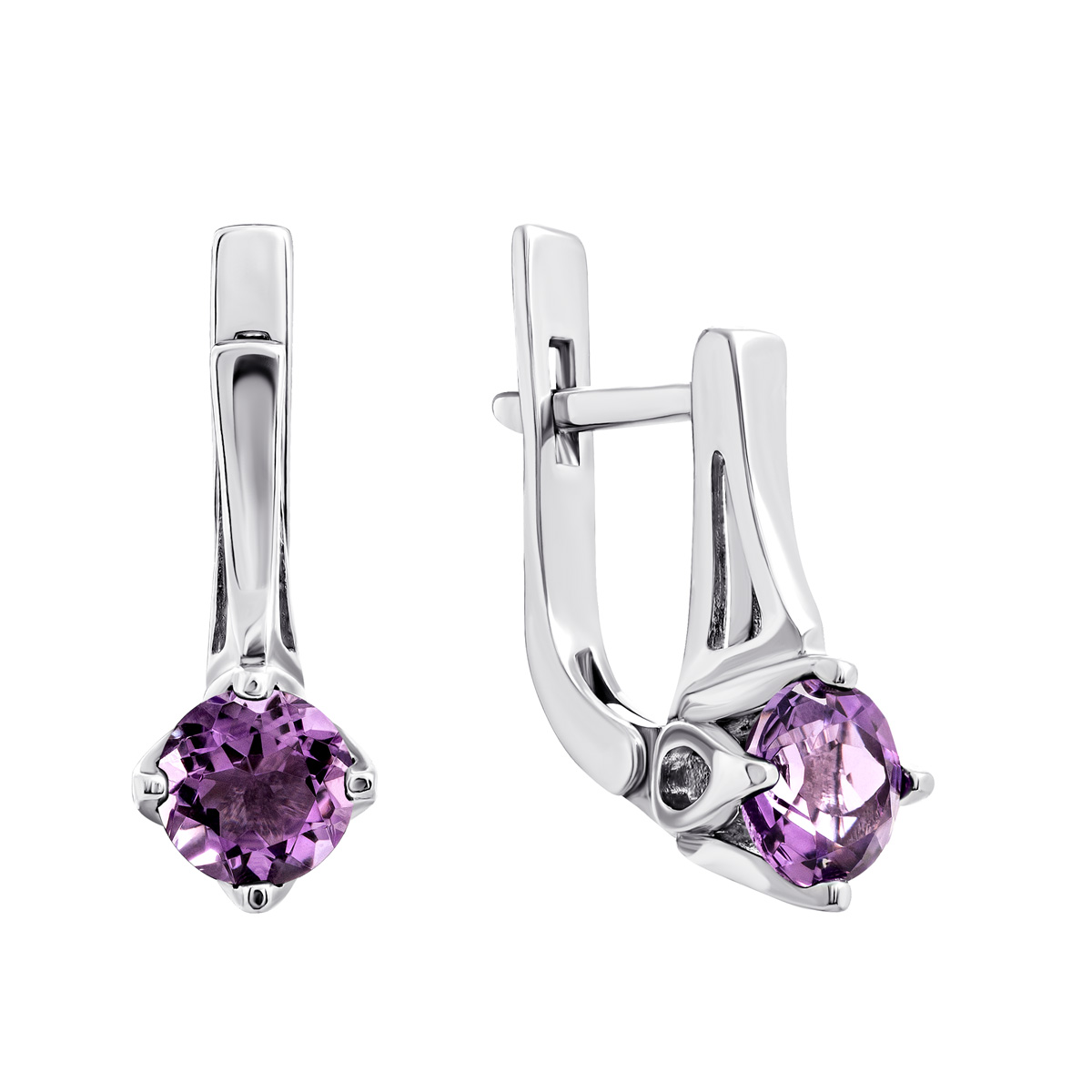 

Серебряные серьги с аметистом 2342/9р-AMT
