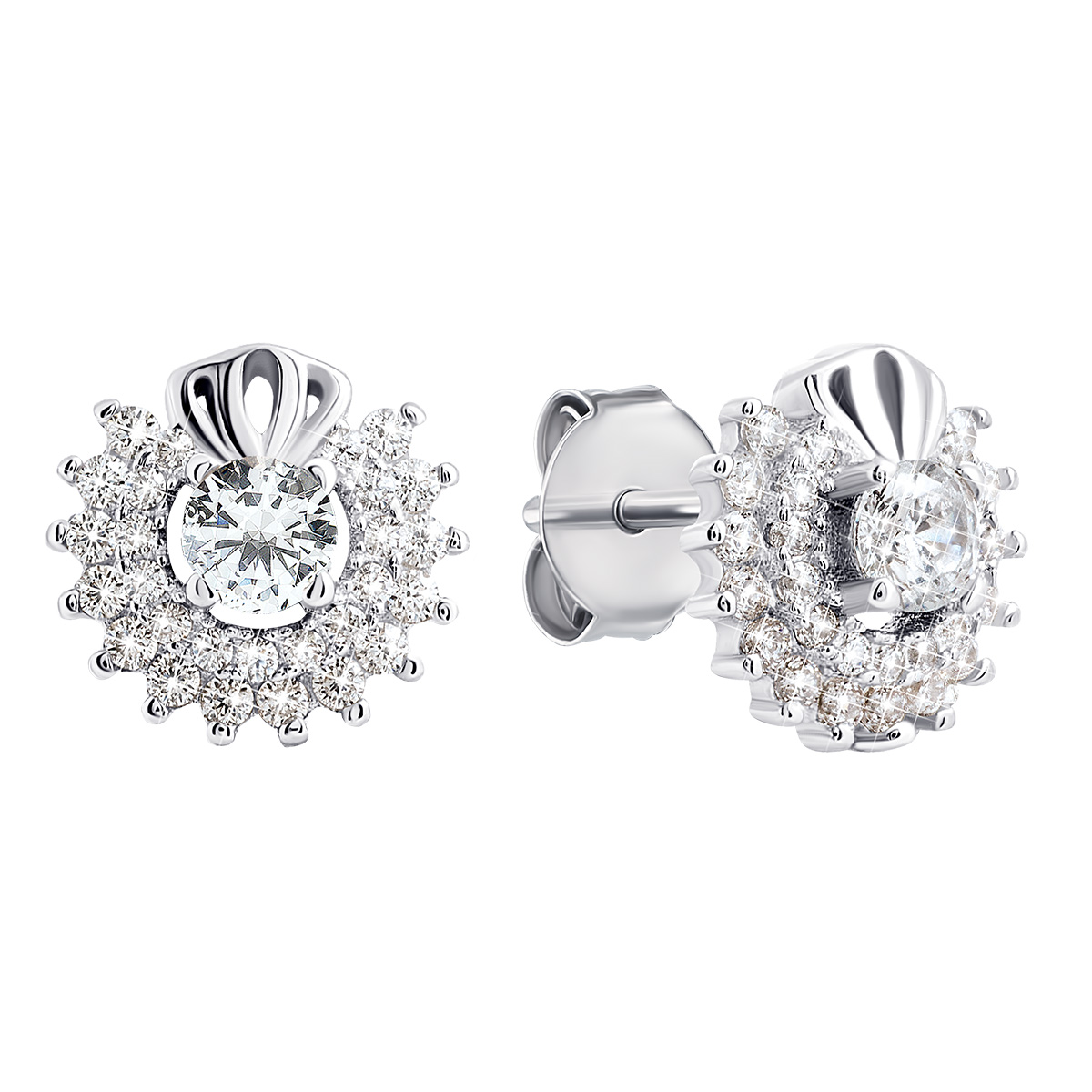 

Серебряные серьги с фианитами 1SE61312-E