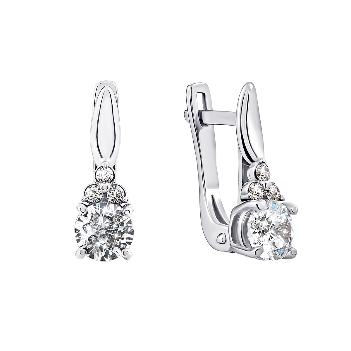 

Серебряные серьги с фианитами 920068б