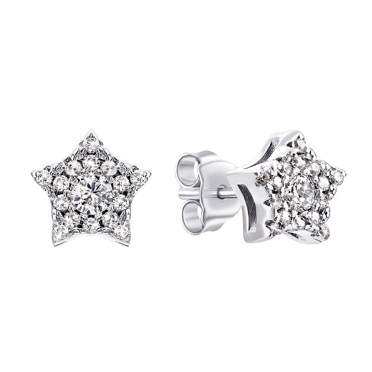 

Серебряные пуссеты Звездочки с фианитами 1SE61509E
