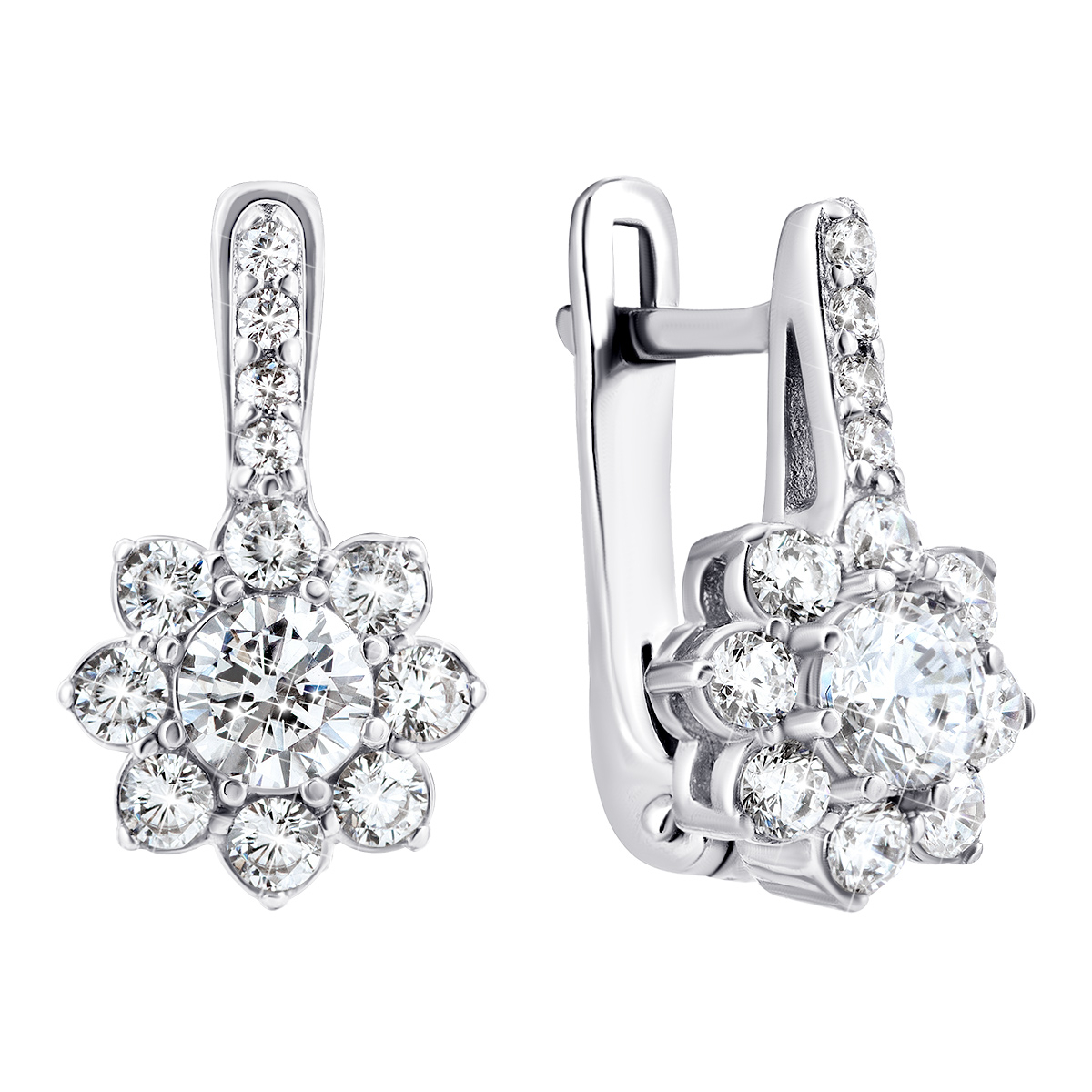 

Серебряные серьги с фианитами 920057б