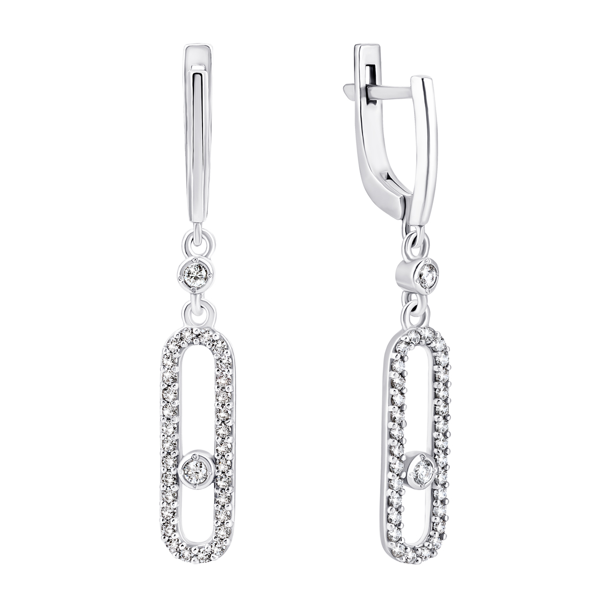 

Серебряные серьги-подвески c фианитами 2193/1р-CZ