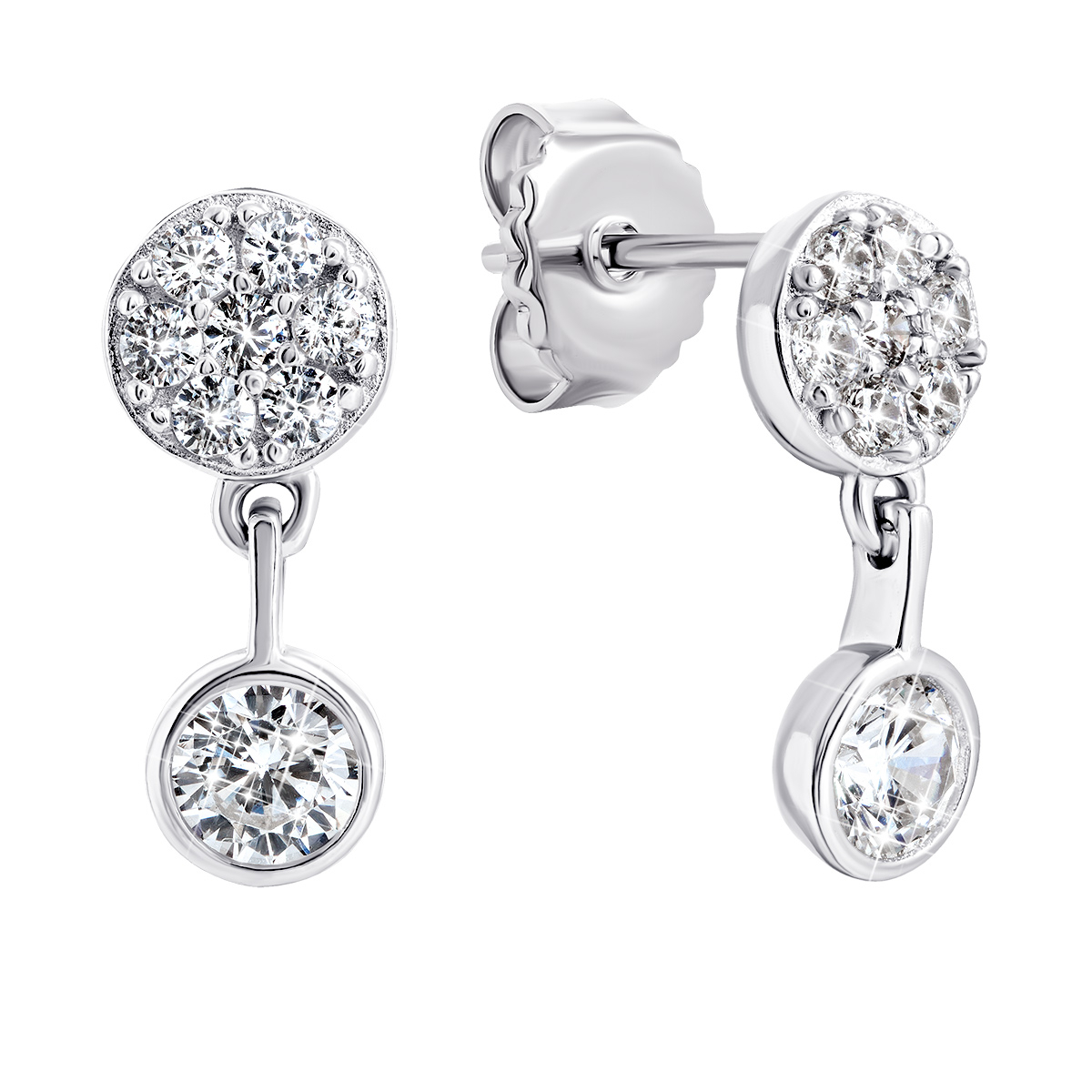 

Серебряные серьги-подвески с фианитами TE3850