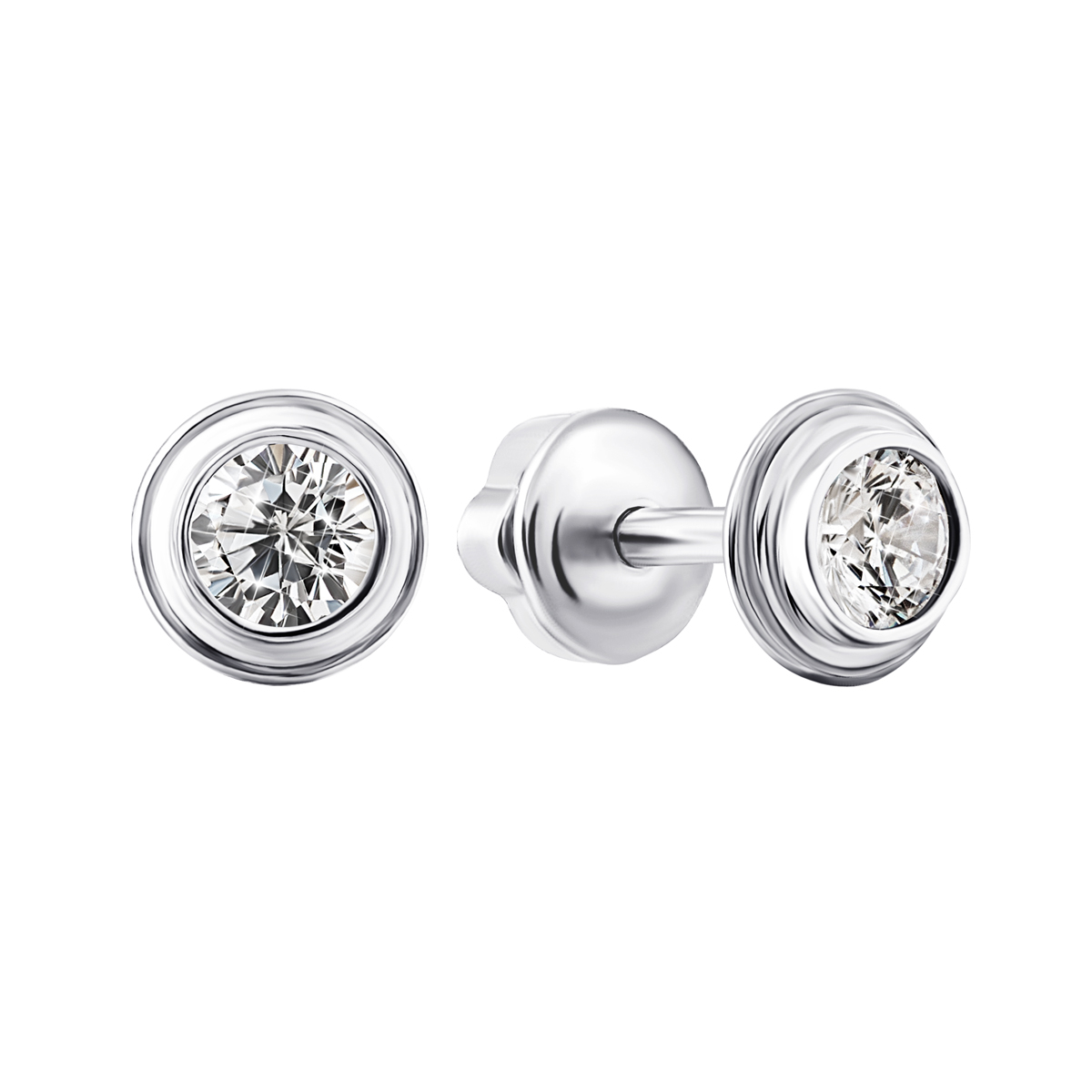 

Серебряные пуссеты с фианитами 2309/1р-CZ