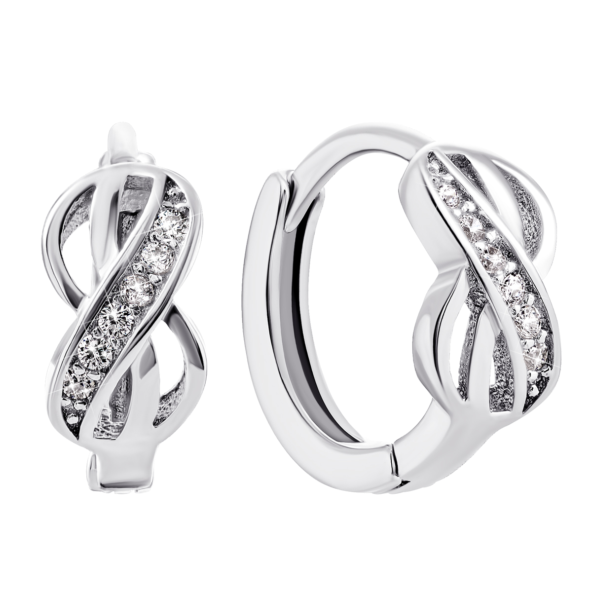 

Серебряные серьги с фианитами Бесконечность 1EA93212