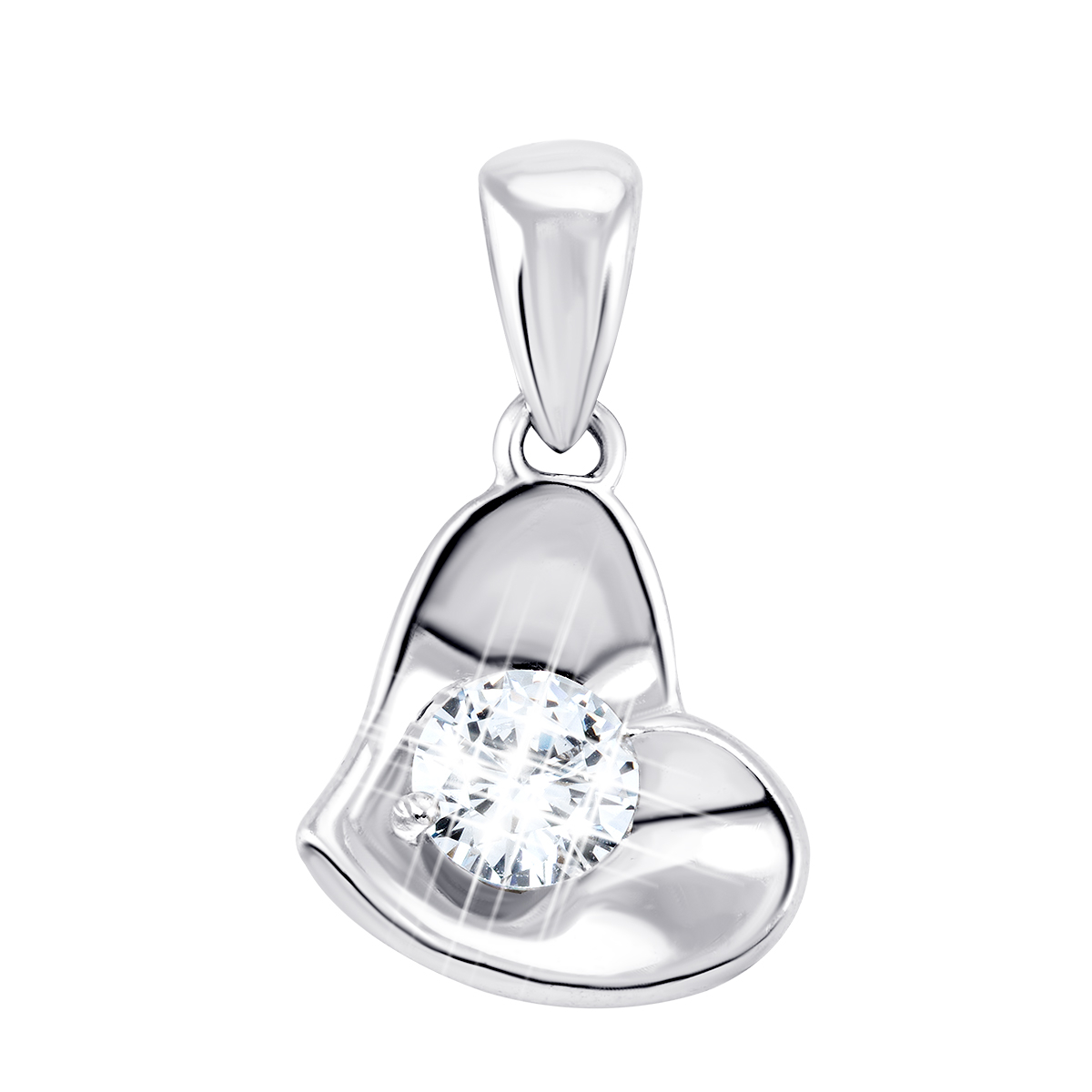 

Серебряная подвеска Сердце с фианитом TP073707