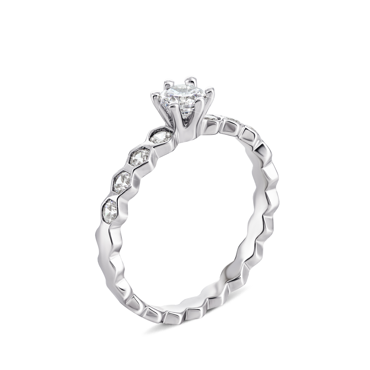 

Серебряное кольцо с фианитами 17.5 размер PRS1629