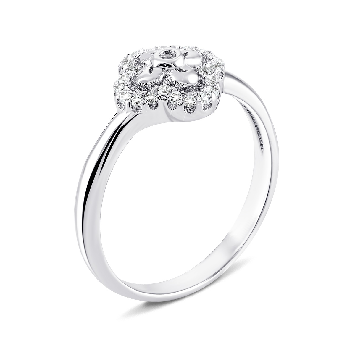 

Серебряное кольцо Цветок с фианитами 16.5 размер 1RI58611-R