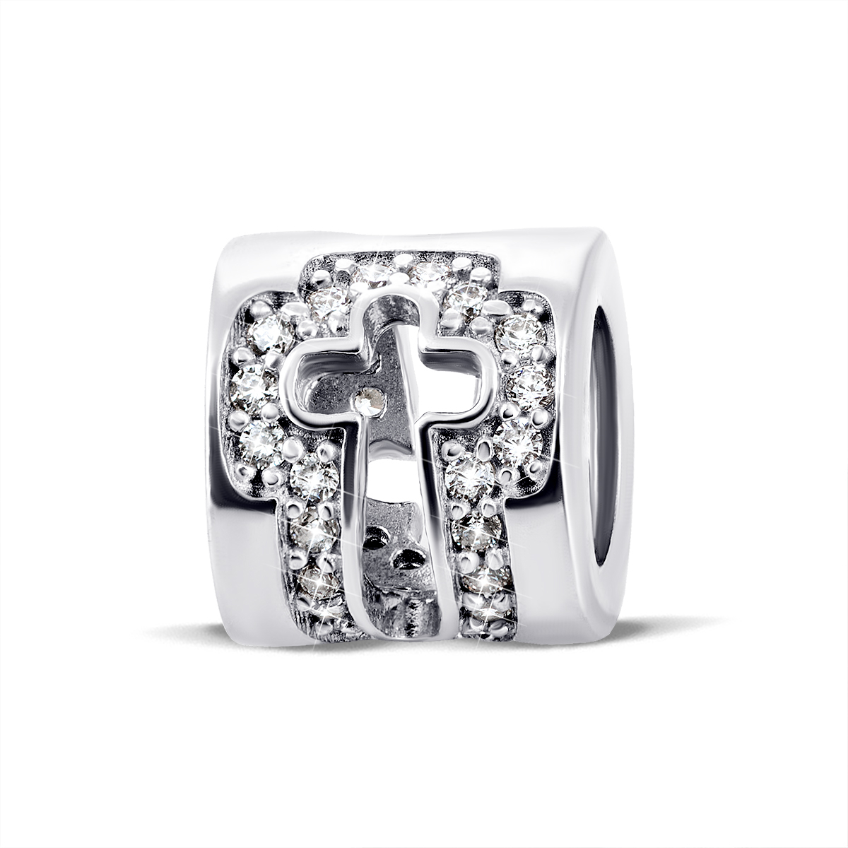

Серебряная бусина шарм 740П.Rh