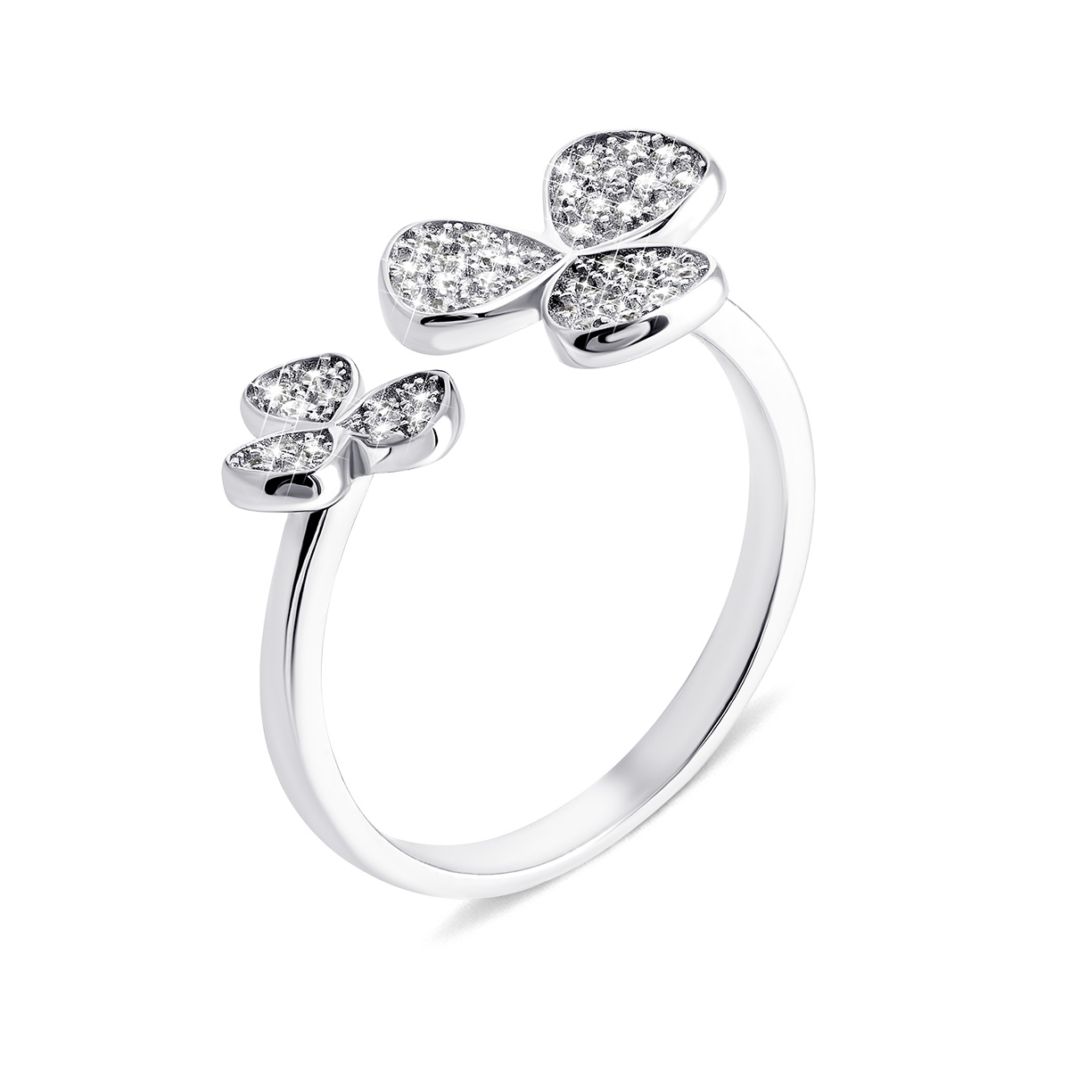 

Серебряное кольцо Клевер с фианитами R00322