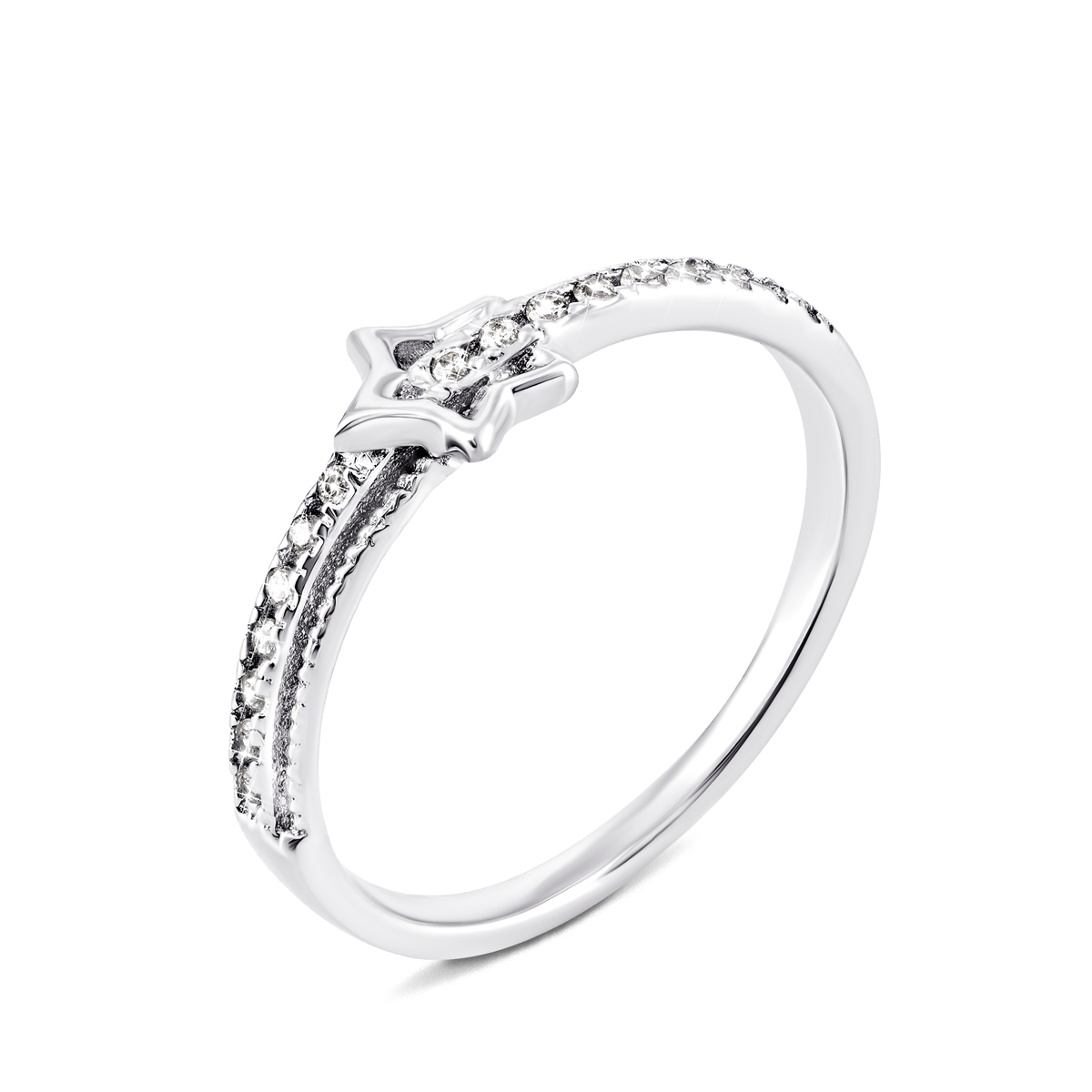 

Серебряное кольцо Звездочка с фианитами 16 размер 1RI58989-R