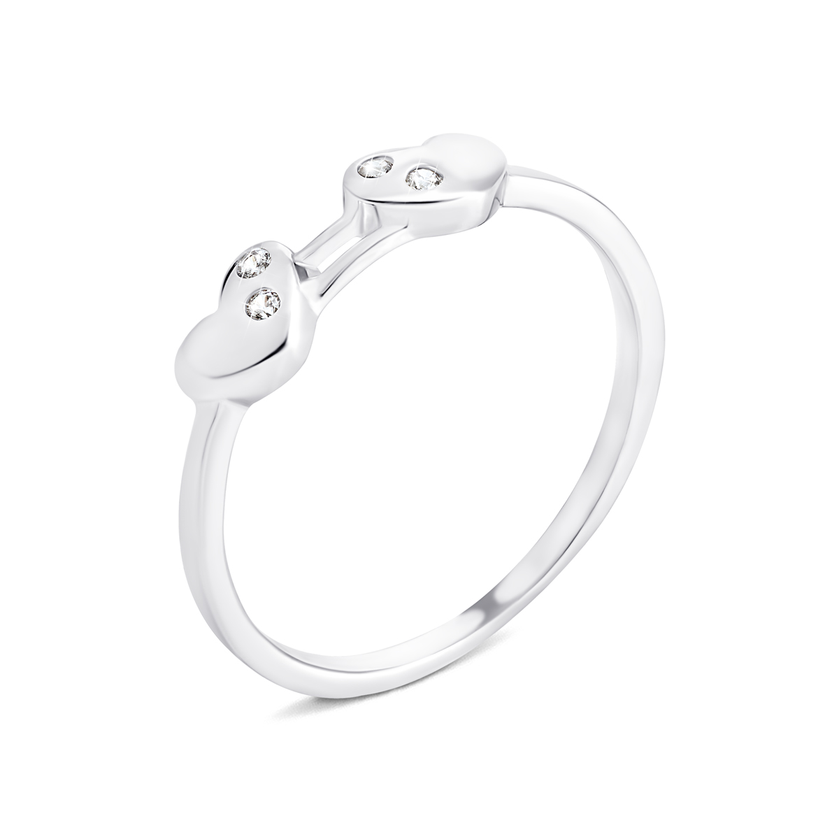 

Серебряное кольцо Сердце с фианитами 17 размер 1RI57179