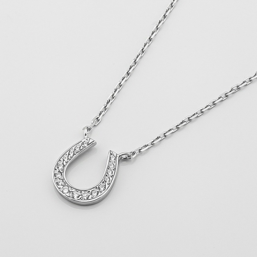

Серебряное колье Подкова с фианитами 14051-5 Диамант, 40 размер