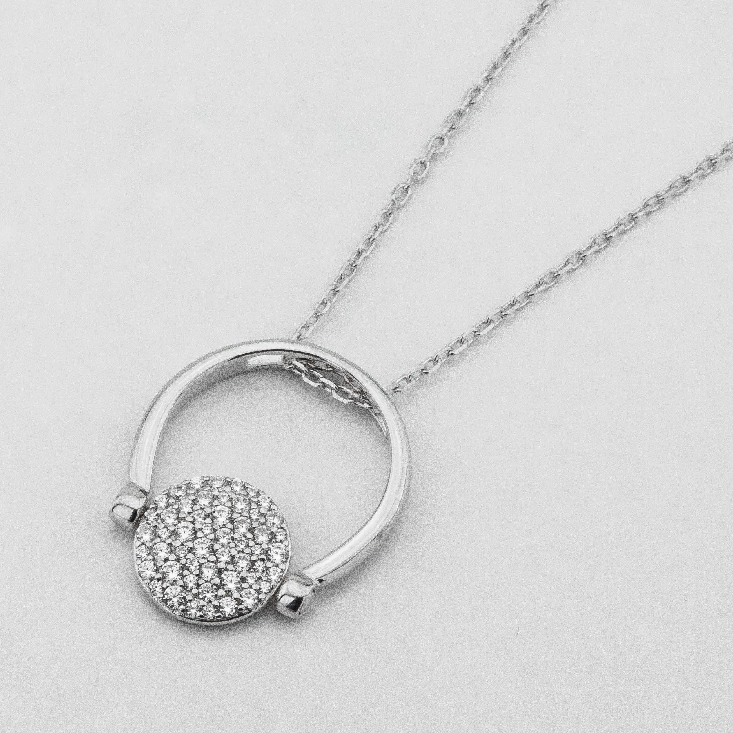 

Серебряное колье с фианитами ko14600 Диамант