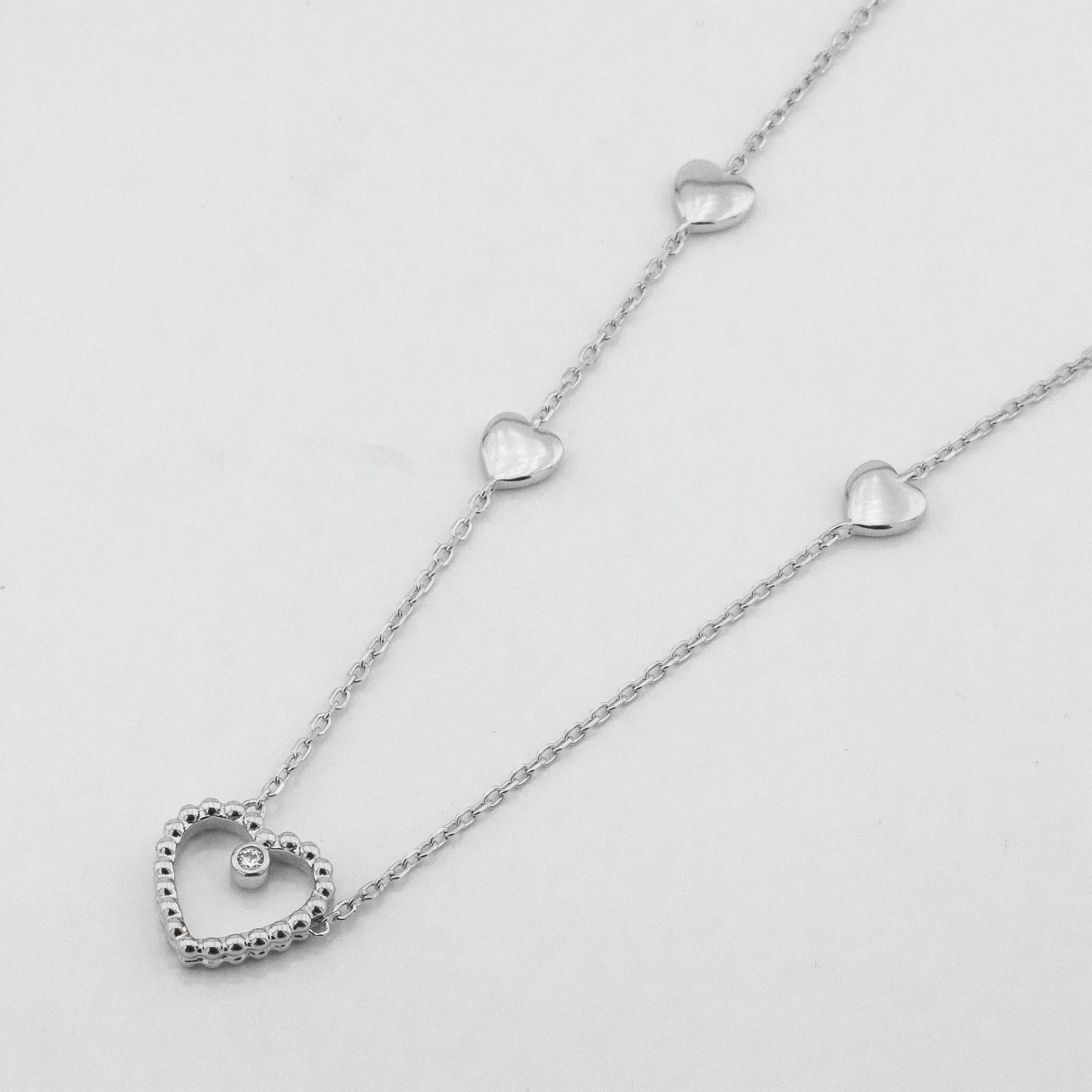 

Серебряное колье Сердечко ko14623 Диамант