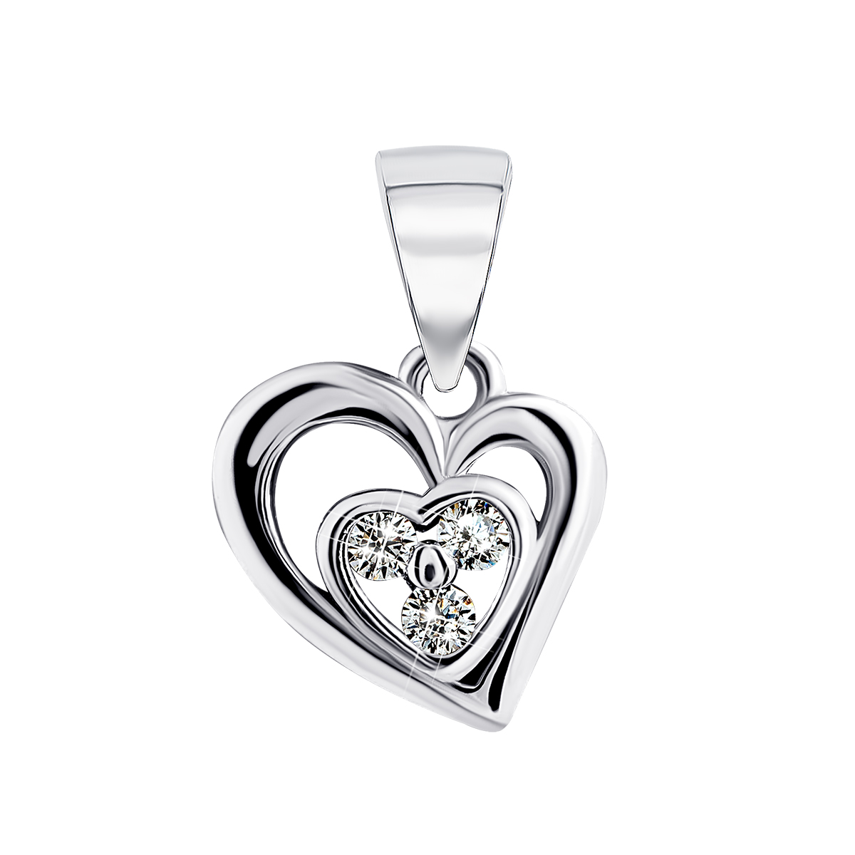 

Серебряная подвеска Сердце с фианитами 1SE67313-P