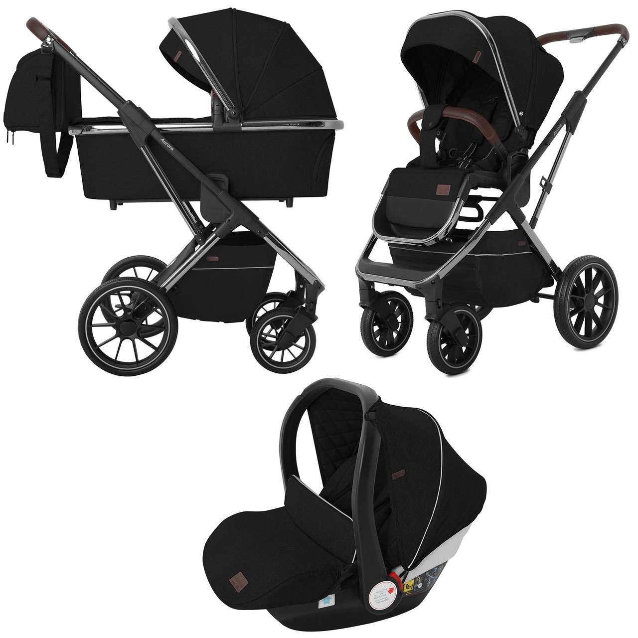 

Коляска универсальная CARRELLO Aurora CRL-6502/1 (3in1) Space Black +дождевик