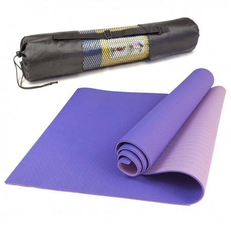 

Коврик для йоги и фитнеса FitMagic TPE+TC 183/61см/6мм двухслойный сиреневый - светло-сиреневый