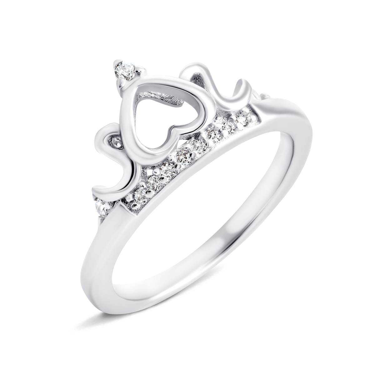

Серебряное кольцо Корона с фианитами 17.5 размер 7RI67908