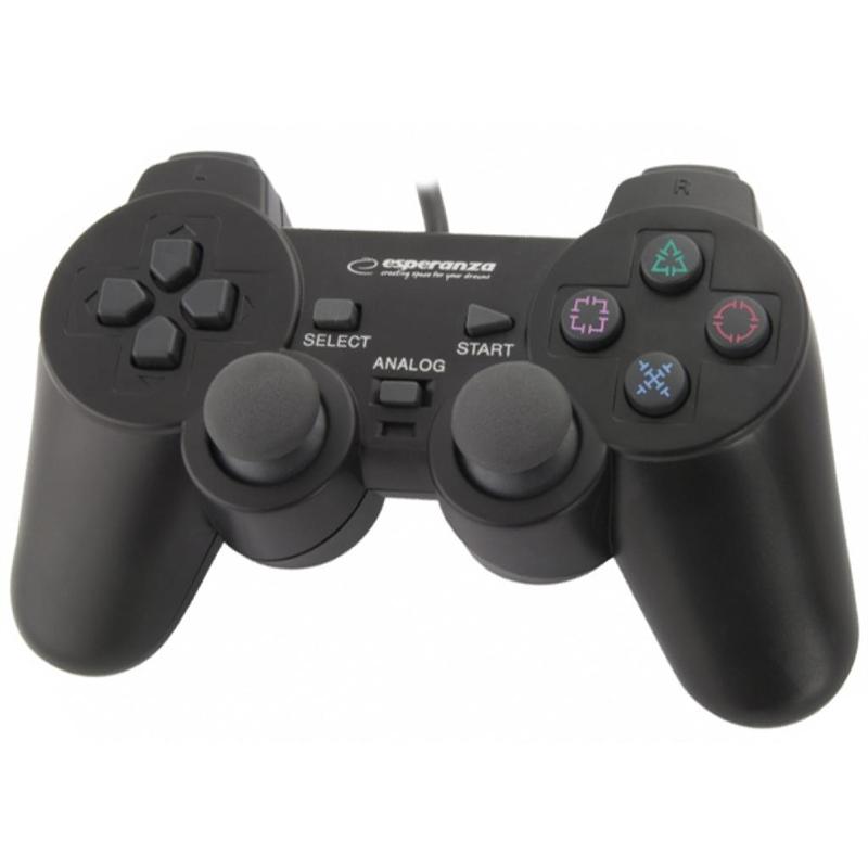 

Геймпад Esperanza Vibration PS2/PS3/PC Black USB
