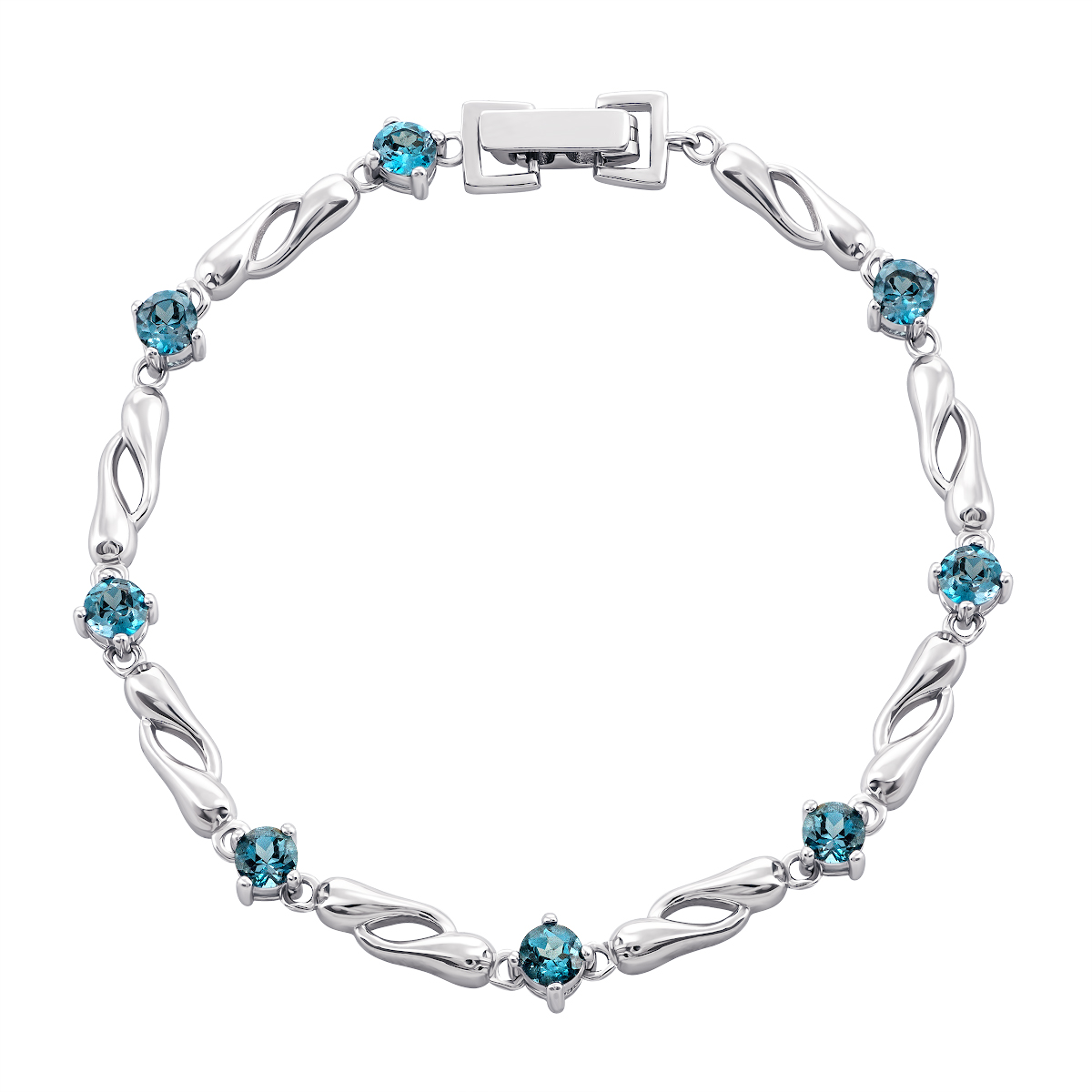 

Серебряный браслет с лондон-топазами 17.5 размер Тд0053/топld-Br