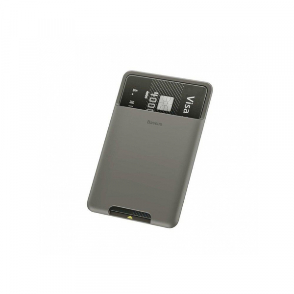 

Держатель карт Baseus back stick silicone card bag grey