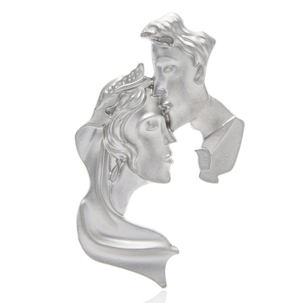 

Брошь унисекс BROCHE бижутерия Поцелуй влюблённых серебристая BRBF111953