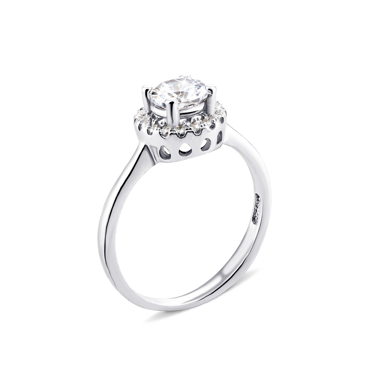 

Серебряное кольцо с фианитами 18 размер PRS0957