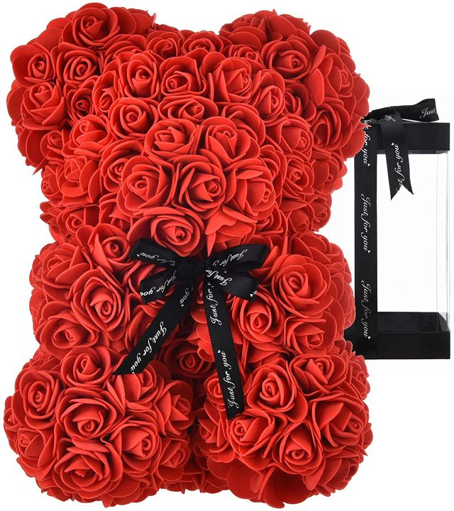 

Мишка Teddy из 3D роз 25 см в красивой подарочной упаковке красный