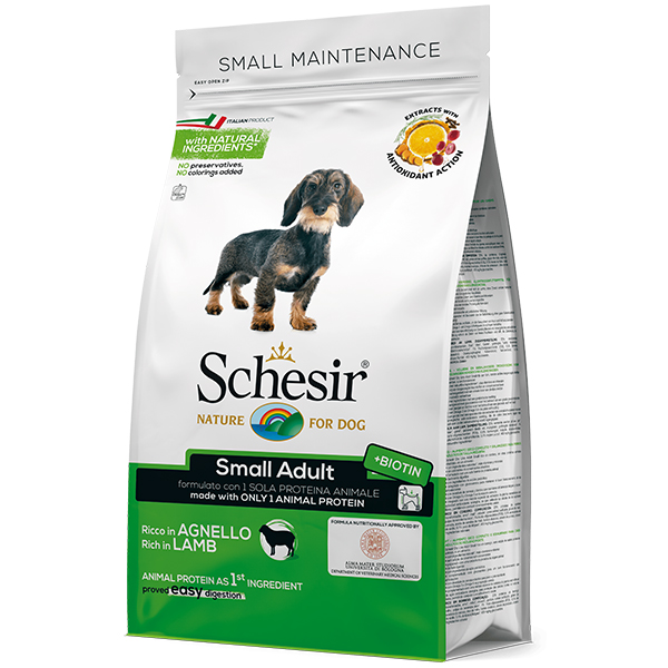 

Сухой монопротеиновый корм Schesir Dog Small Adult Lamb для взрослых собак малых пород с ягненком 800 г