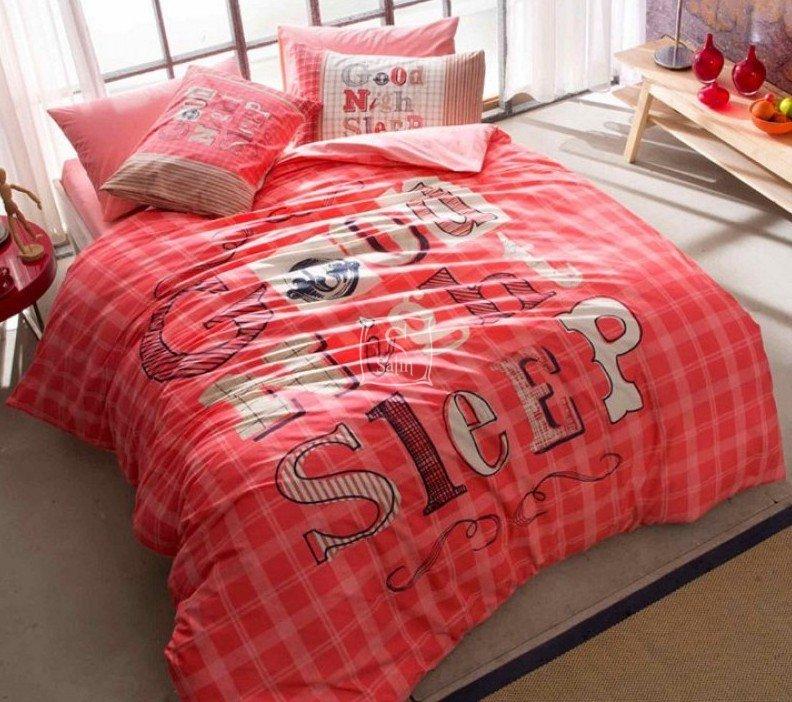 

Постельное белье TAC Ranforce Teen - Good Night розовый подростковое