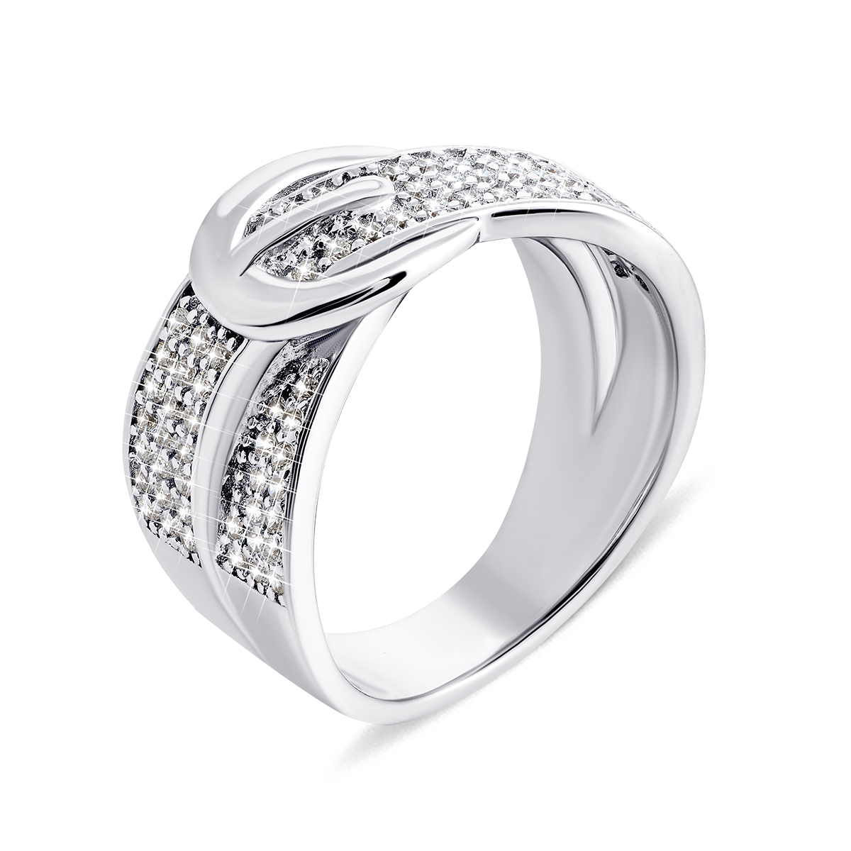 

Серебряное кольцо с фианитами 17 размер KR11104