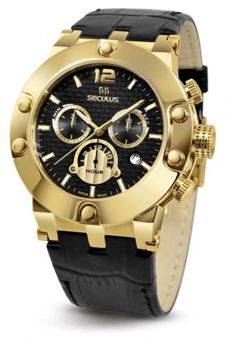 

Мужские наручные часы Seculus 4490.2.503 black, pvd, black leather