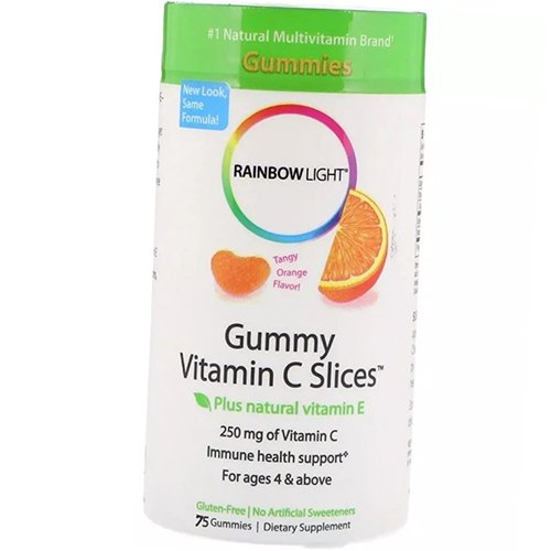 

Витамин С для детей, Gummy Vitamin C Slices, Rainbow Light 75таб Апельсин (36316015)
