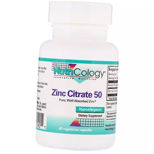 

Цитрат Цинка, Zinc Citrate 50, Nutricology 60вегкапс (36373030)