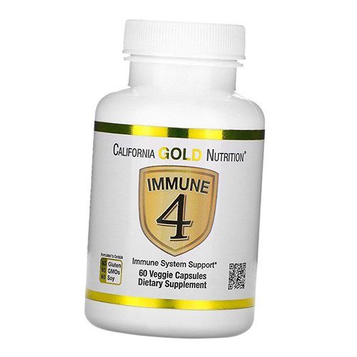 

Витамины для иммунитета, Immune 4, California Gold Nutrition 60вегкапс (36427008)