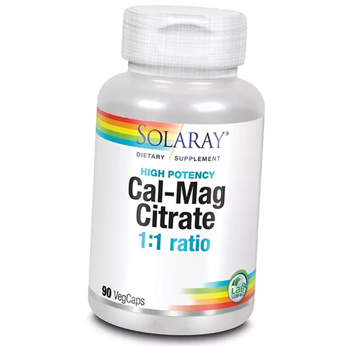 

Кальций Магний, High Potency Cal-Mag Citrate, Solaray 90вегкапс (36411068)