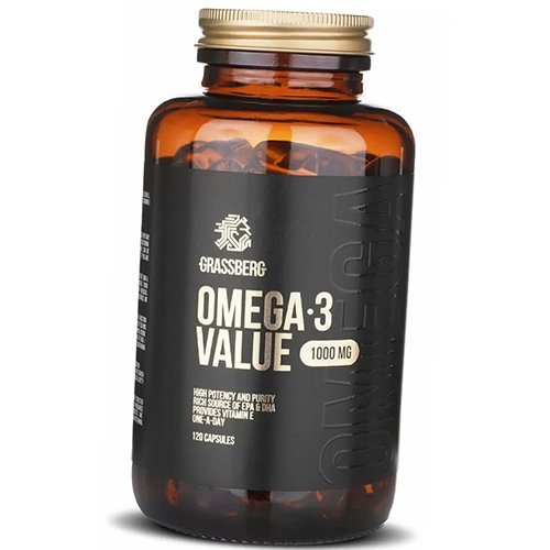 

Рыбий жир, Омега 3, Omega-3 Value, Grassberg 120капс (67515001)