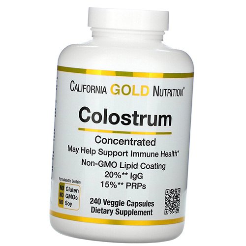 

Молозиво Концентрированное, Colostrum Concentrated, California Gold Nutrition 240капс (72427002)