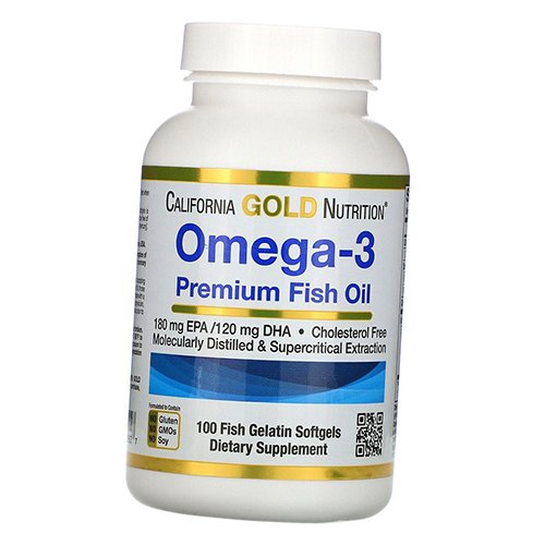 

Рыбий Жир премиального качества, Omega-3 Premium Fish Oil, California Gold Nutrition 100гелкапс (67427003)