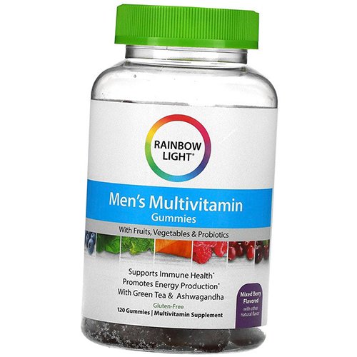 

Мультивитаминные жевательные конфеты для мужчин, Men's Multivitamin Gummies, Rainbow Light 120таб Ягодный микс (36316038)