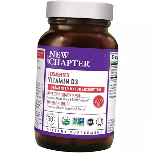 

Ферментированный Витамин Д3, Fermented Vitamin D3, New Chapter 30вегтаб (36377027)