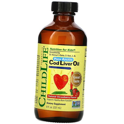 

Масло печени трески для детей, Cod Liver Oil, ChildLife 237мл Клубника (67514001)