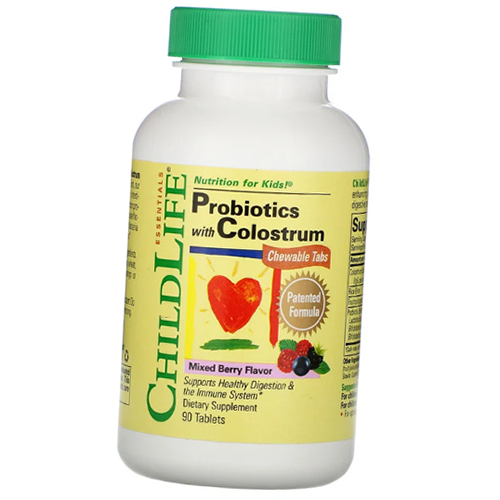

Пробиотики для детей с молозивом, Probiotics With Colostrum, ChildLife 90таб Ягода (69514001)