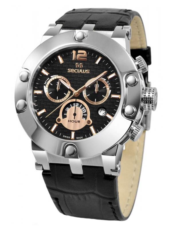 

Мужские наручные часы Seculus 4490.2.503 black-rose, ss, black leather