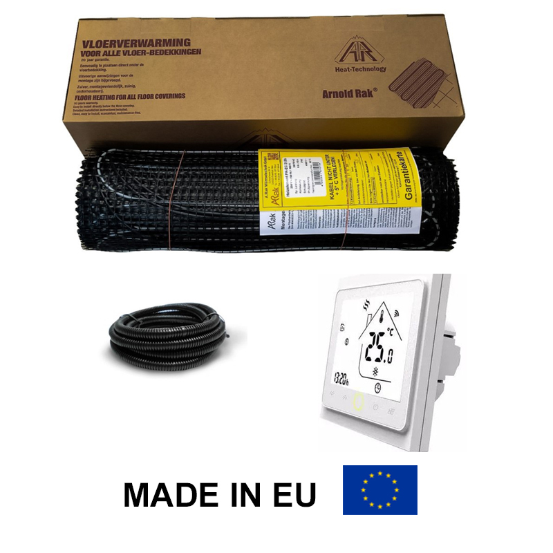 

Arnold Rak двухжильный нагревательный мат FH-EC 1080 вт 6,0 м2 + программируемый терморегулятор Castle WIFI