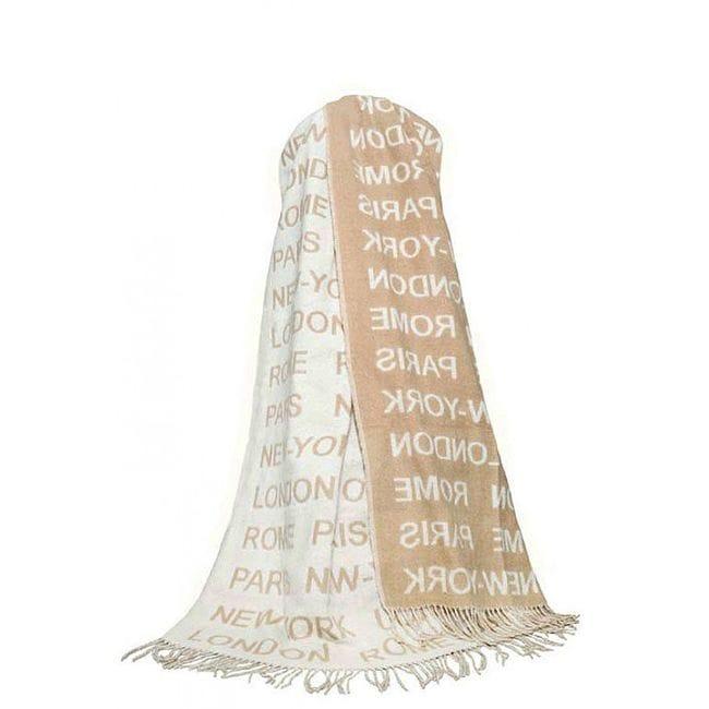 

Плед Vladi Жаккардовый City полуторный 140*200 см шерстяной бело-бежевый