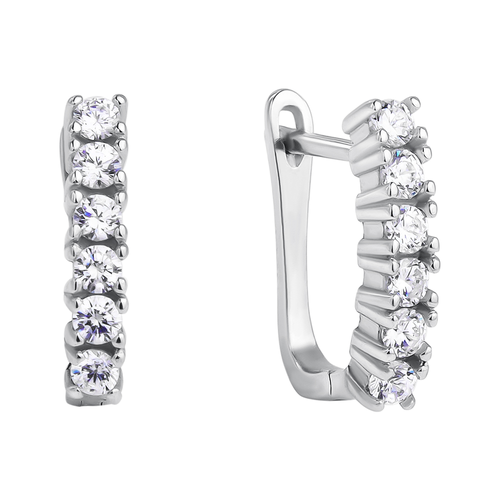 

Серебряные серьги с фианитами 000118072